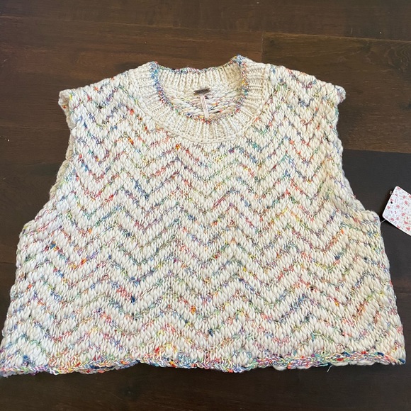 Free People vanilla multi-color sweater tank